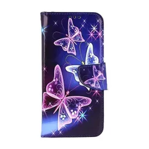 TopQ Puzdro Samsung A54 5G knižkové Modré s motýlikmi 94312