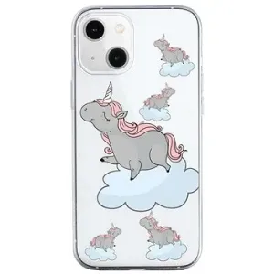 TopQ iPhone 13 mini silikón Grey Unicorns 64708