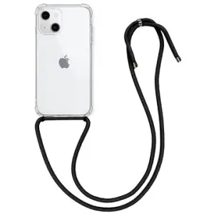 TopQ iPhone 13 mini silikón s čiernou šnúrkou priehľadný 67293