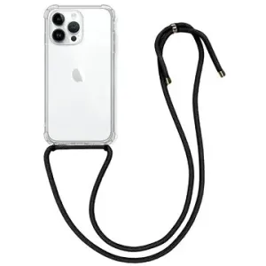 TopQ Kryt iPhone 14 Pro s čiernou šnúrkou priehľadný 82593