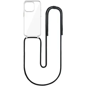 TopQ Kryt Simple iPhone 15 Pro Max s čiernou šnúrkou priehľadný 111399