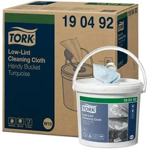 TORK Low-Lint, 200 útržkov, 30 × 16,5 cm, 60 m, 1 vr., tyrkysové, vo vedre, W10