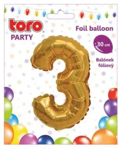 TORO Balónik číslica "3", 30 cm, assort
