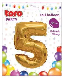 TORO Balónik číslica "5", 30 cm, assort