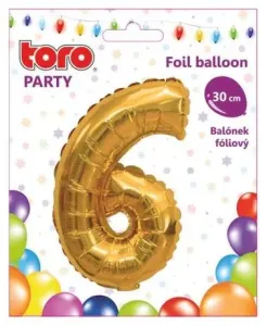 TORO Balónik číslica "6", 30 cm, assort