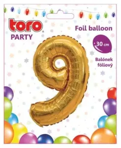 TORO Balónik číslica "9", 30 cm, assort