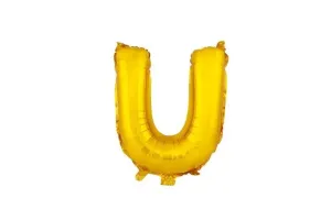 TORO Balónik písmenko "U" TORO 30cm zlatá