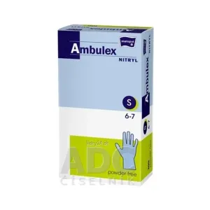 Ambulex rukavice NITRYL veľ. S, biele, krátke, nesterilné, nepudrované, 1x100 ks #7158294