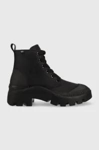 Členkové topánky Tory Burch Camp dámske, čierna farba, na podpätku, #2585095