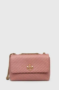 Kožená kabelka Tory Burch ružová farba