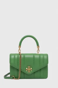 Kožená kabelka Tory Burch zelená farba #8661721