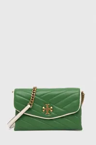 Kožená kabelka Tory Burch zelená farba #8661699