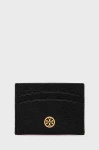 Kožená peňaženka Tory Burch dámska, čierna farba