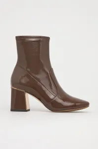 Kožené členkové topánky Tory Burch dámske, hnedá farba, na podpätku #4963399