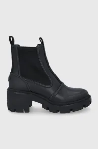 Kožené topánky Chelsea Tory Burch dámske, čierna farba, na podpätku #8268035