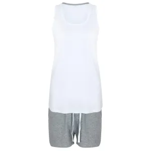 Towel City Dámske krátke pyžamo v sade - Biela / šedý melír | XL #5325864