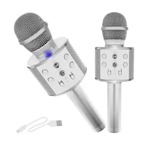 Izoxis 22188 Karaoke bluetooth mikrofón strieborný