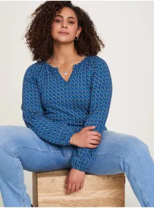 Navy blue women's patterned blouse Tranquillo - Women #713558