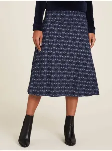 Dark Blue Patterned Midi Skirt Tranquillo - Women #618211