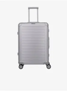 Travelite Hliníkový cestovní kufr Next 4w M Silver 69 l