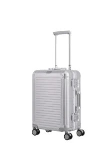 Travelite Kabinový hliníkový cestovní kufr Next 4w S Silver 39 l