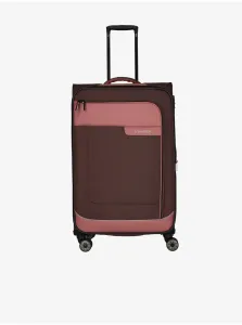 Travelite Látkový cestovní kufr Viia 4w L Rose 91/103 l