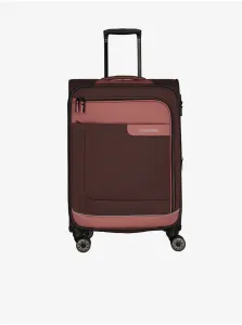 Travelite Látkový cestovní kufr Viia 4w M Rose 70/80 l