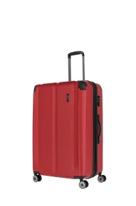 Travelite Skořepinový cestovní kufr City 4w Red EXP L 113/124 l
