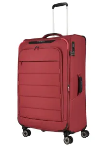 Travelite Látkový cestovní kufr Skaii 4w L Red 91/98 l