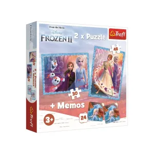 TREFL - Puzzle 2v1 + pexeso  Záhadná krajina  Disney Frozen 2