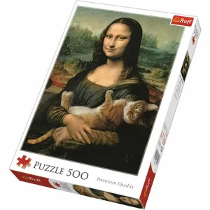 Puzzle Mona Lisa s kočkou 500 dílků - autor neuvedený