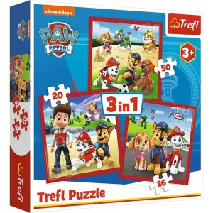 TREFL - Puzzle 3v1 - Šťastní psi z Labkovej Patroly / Viacom PAW Patrol