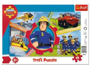 Trefl Puzzle doskové, Požiarnik Sam 15 dielikov