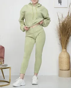 Zelená dámska športová súprava mikina a legíny - Oblečenie