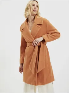 Oranžový kabát s prímesou vlny Trendyol #646929