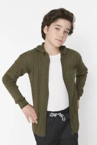 Trendyol Khaki Hooded Boy Knitwear Cardigan #757124