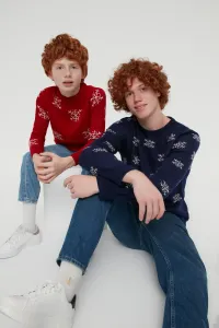 Trendyol Boy Red Jacquard Knitwear Sweater Christmas Theme