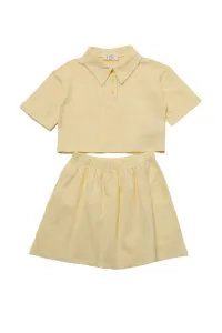 Trendyol Yellow Polo Collar Girl Knitted Top-Upper Suit