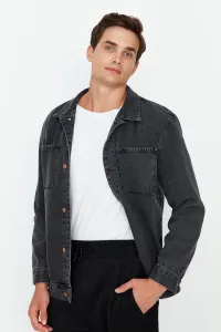 Trendyol Men's Anthracite Regular Fit Double Pocket Denim Jeans Jacket