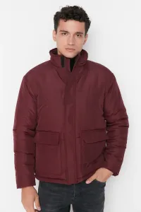 Trendyol Claret Red pánsky pravidelný fit nafúknutý zimný kabát