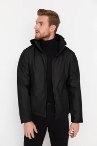 Trendyol Pánska Čierna Regular Fit odnímateľná outdoorová bunda s kapucňou