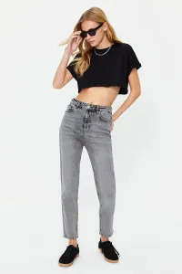 Trendyol Anthracite High Waist Slim Mom Jeans