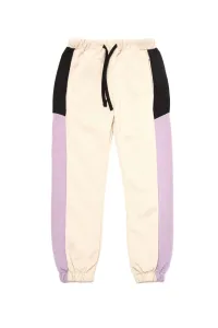 Trendyol Beige Color Block Girls' Knitted Thin Sweatpants #5118016