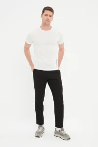 Trendyol Men's Black Regular Fit Pleated Printed Ironing Trousers #722154