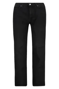 Trendyol Čierne drobné džínsy so širokým pásom s vysokým pásom