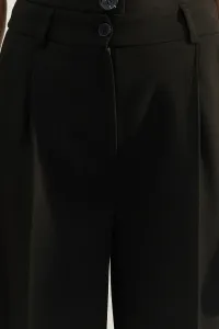 Trendyol Black Prémiové široké nohavice tkané