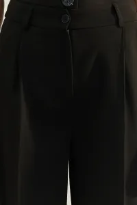 Trendyol Black Prémiové široké nohavice tkané
