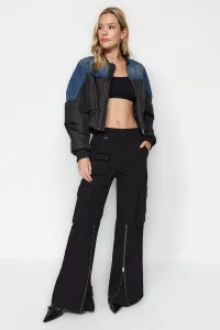 Trendyol Black Zipper Detail High Waist Wide Leg Jeans with Cargo Pocket #9161566