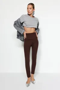 Trendyol Brown Slimming and Consolidating High Waist Interlock Knitted Leggings