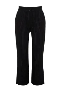 Trendyol Curve Black Striped Woven Trousers